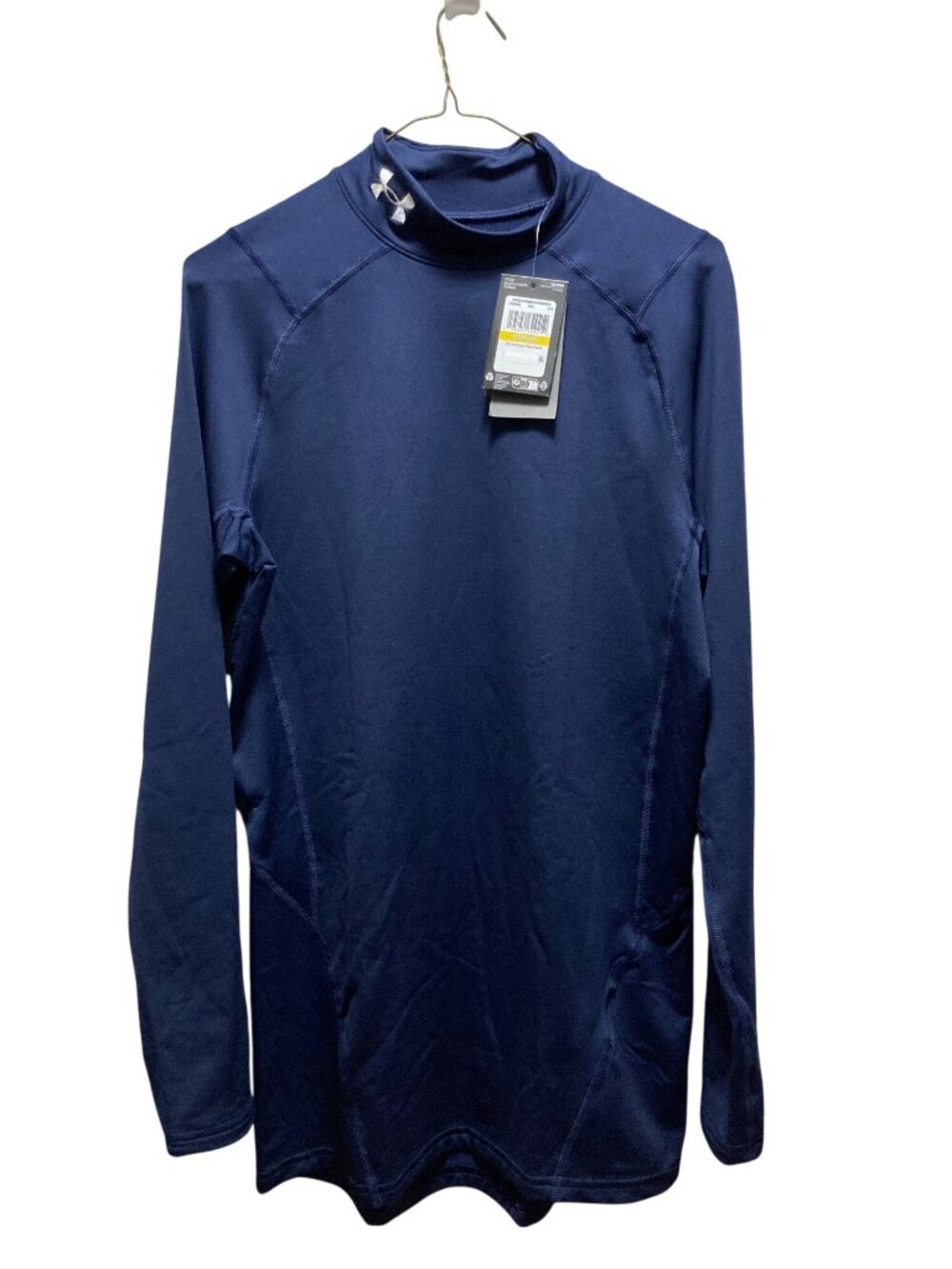 Under Armour Shirt Mens Medium Tall Fitted Long Sleeve Navy Blue Activewear